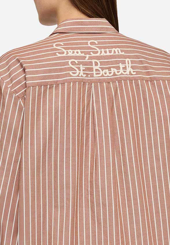 KOSZULA BRIGITTE STRIPES JASNY BRĄZ