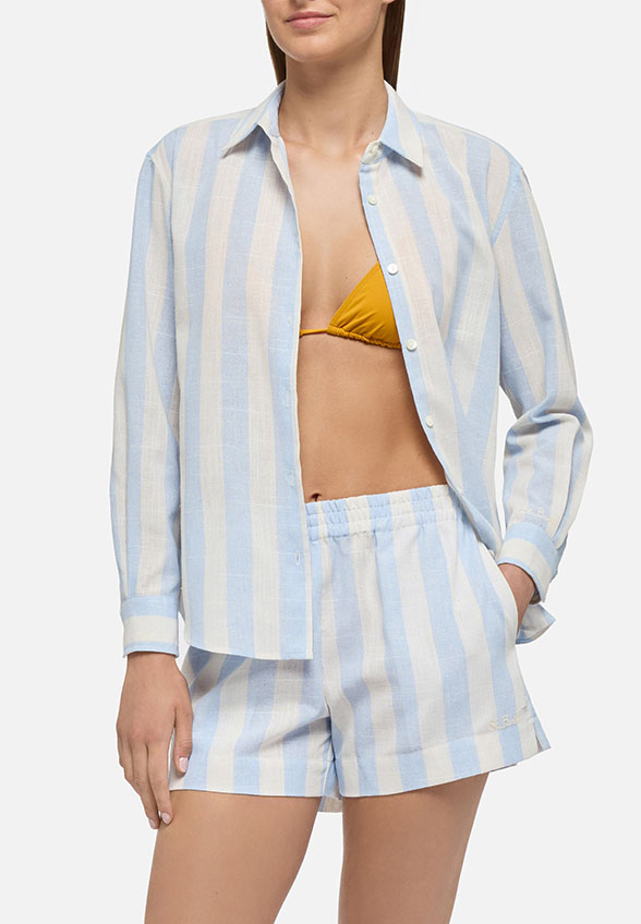 KOSZULA MEREDITH LINEN STRIPES BŁĘKITNA