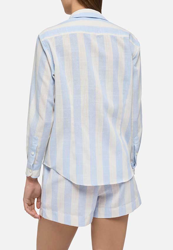KOSZULA MEREDITH LINEN STRIPES BŁĘKITNA