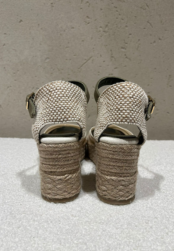 SANDAŁY SICILY CANVAS STRIPES KHAKI