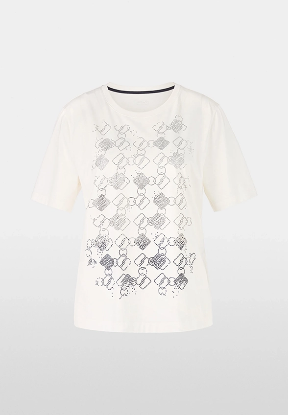 T-SHIRT Z NADRUKIEM SZEŚCIANU BIAŁY