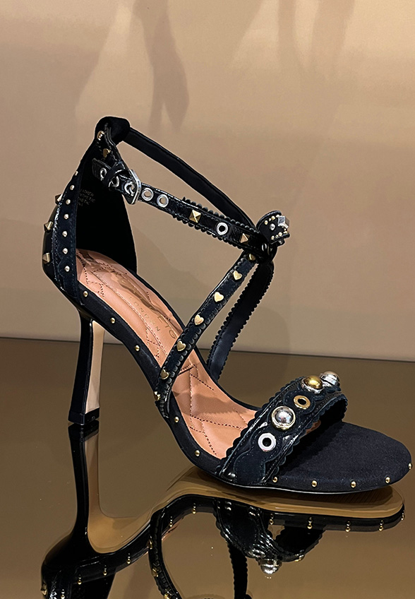 SANDAŁY MINI BOW EYELET CZARNE