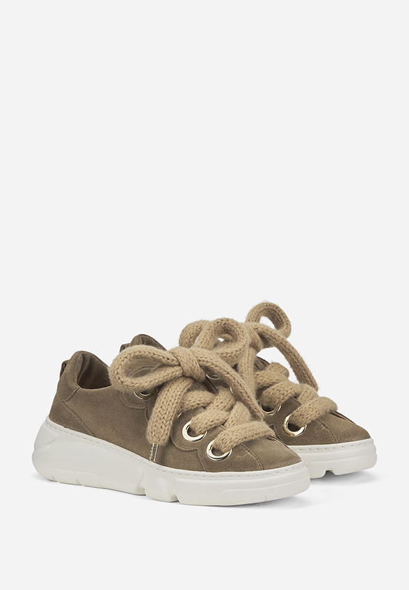 SNEAKERSY SOFT BUBBLE Z ZAMSZOWEJ SKÓRY TAUPE