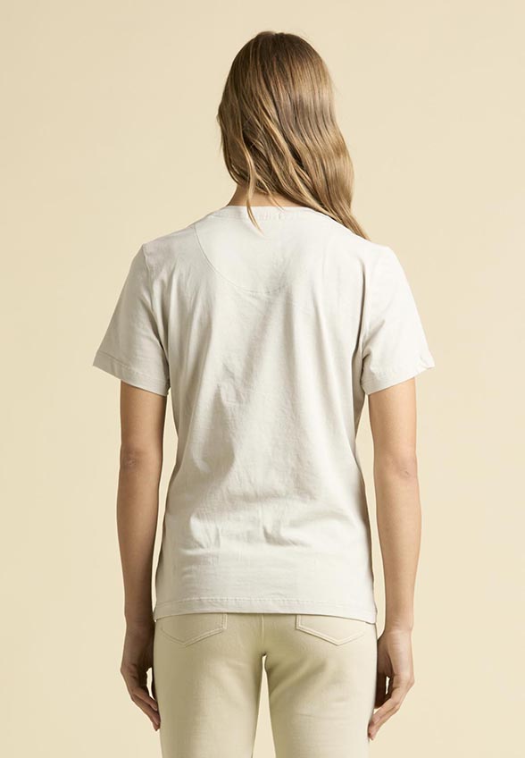 T-SHIRT Z NADRUKIEM BEŻOWY