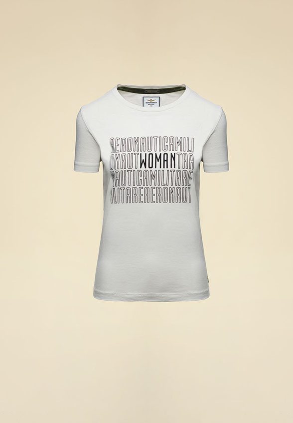 T-SHIRT Z NADRUKIEM BEŻOWY