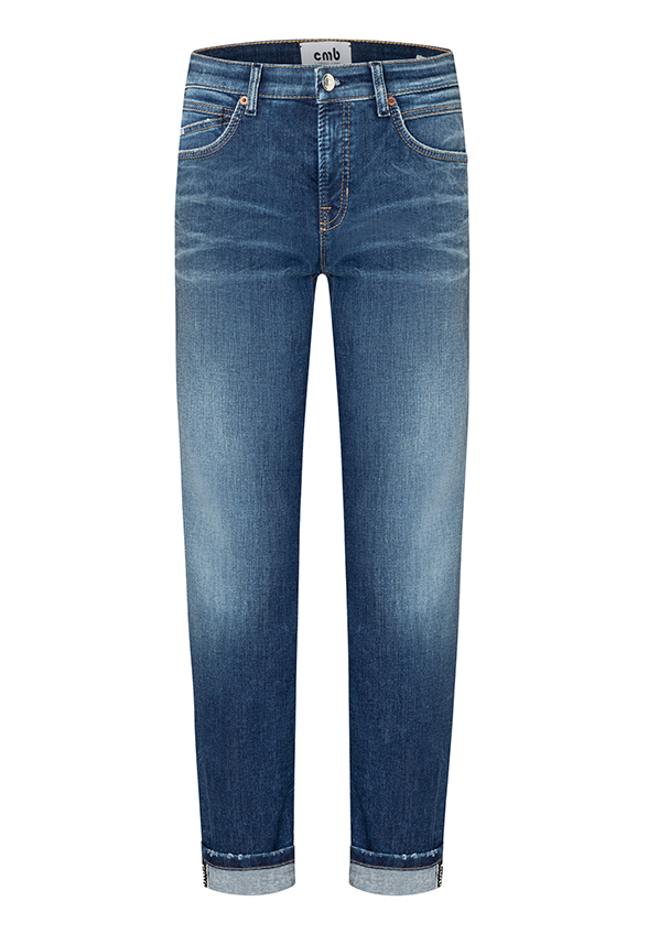 SPODNIE JEANSOWE KERRY CARROT-FIT CIEMNO-NIEBIESKIE