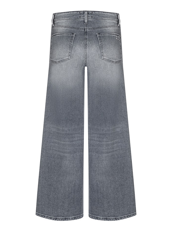 SPODNIE JEANSOWE PALAZZO CROPPED SZARE