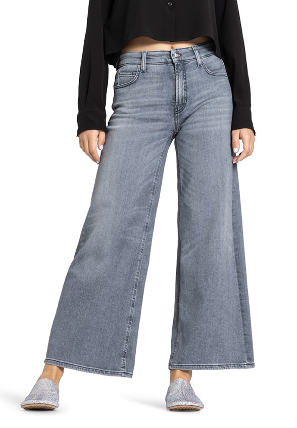 SPODNIE JEANSOWE PALAZZO CROPPED SZARE
