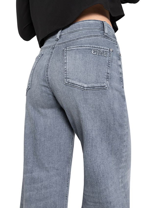 SPODNIE JEANSOWE PALAZZO CROPPED SZARE