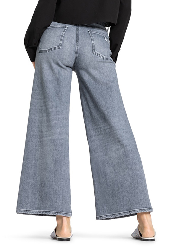 SPODNIE JEANSOWE PALAZZO CROPPED SZARE