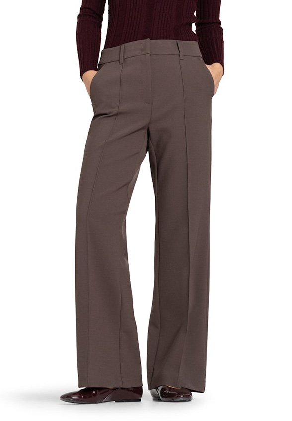SPODNIE AMELIE WIDE-FIT BRĄZOWE