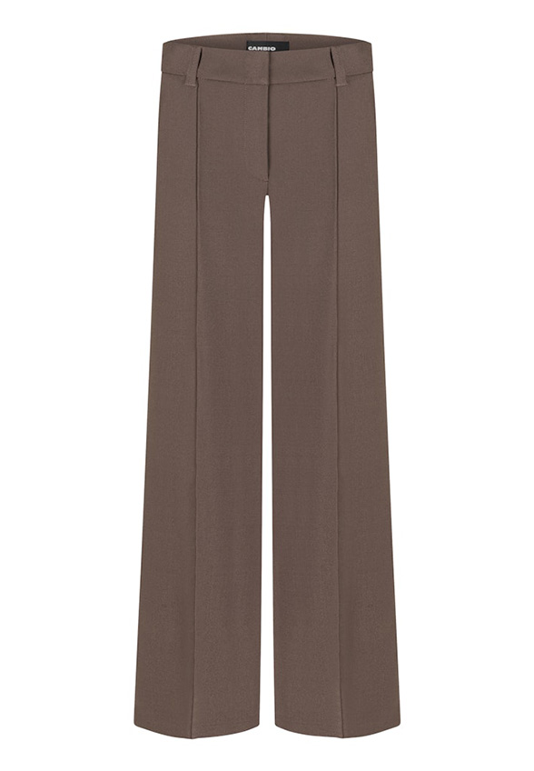 SPODNIE AMELIE WIDE-FIT BRĄZOWE