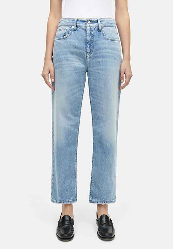 SPODNIE JEANSOWE GINI STRAIGHT-FIT CROPPED NIEBIESKIE