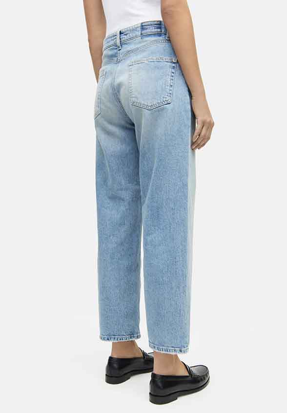 SPODNIE JEANSOWE GINI STRAIGHT-FIT CROPPED NIEBIESKIE
