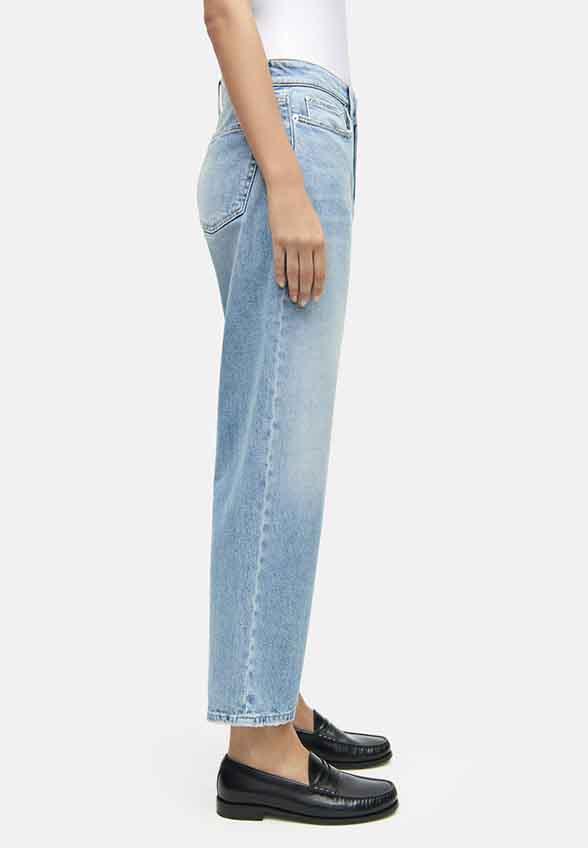 SPODNIE JEANSOWE GINI STRAIGHT-FIT CROPPED NIEBIESKIE