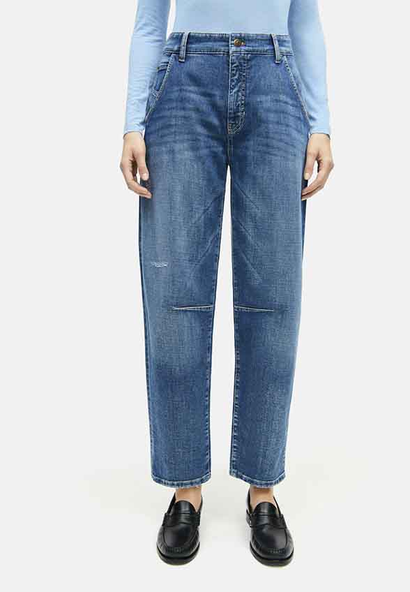 SPODNIE JEANSOWE ORELIE O-SHAPE NIEBIESKIE