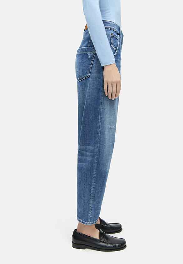 SPODNIE JEANSOWE ORELIE O-SHAPE NIEBIESKIE