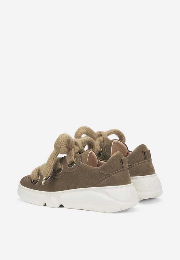 SNEAKERSY SOFT BUBBLE Z ZAMSZOWEJ SKÓRY TAUPE