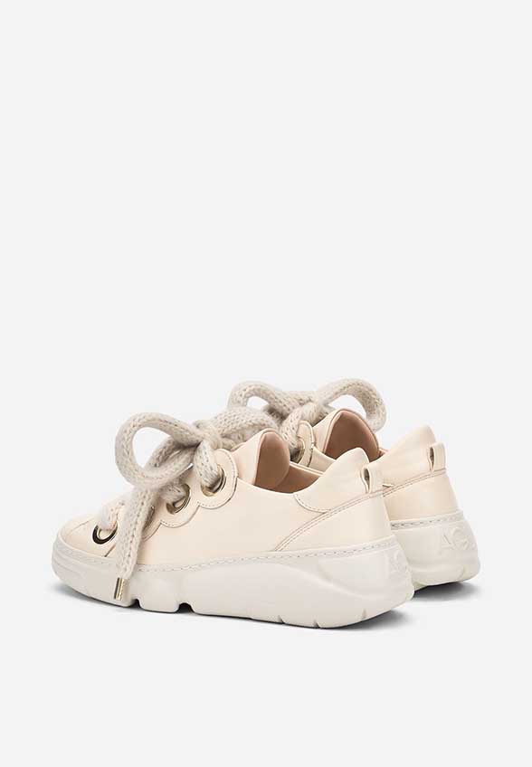SNEAKERSY SOFT BUBBLE ZE SKÓRY JAGNIĘCEJ KREMOWE