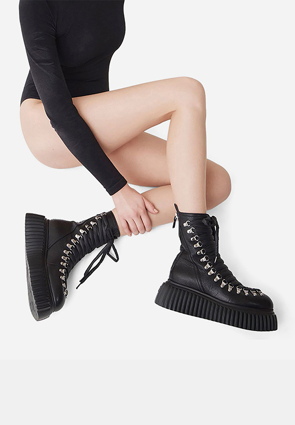 BUTY DROMO Z KOZIEJ SKÓRY CZARNE