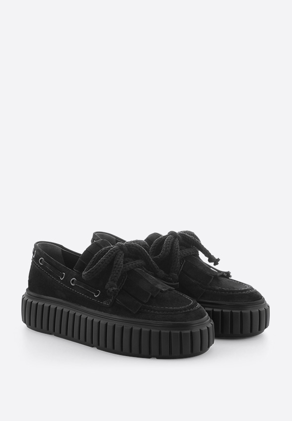 LOAFERSY ZAP Z ZAMSZOWEJ SKÓRY CZARNE