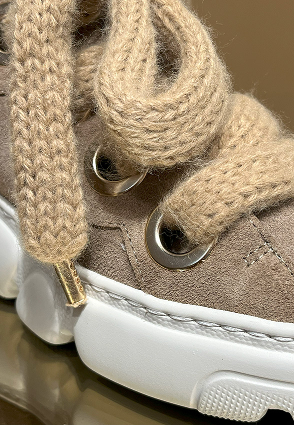 SNEAKERSY SOFT BUBBLE Z ZAMSZOWEJ SKÓRY TAUPE
