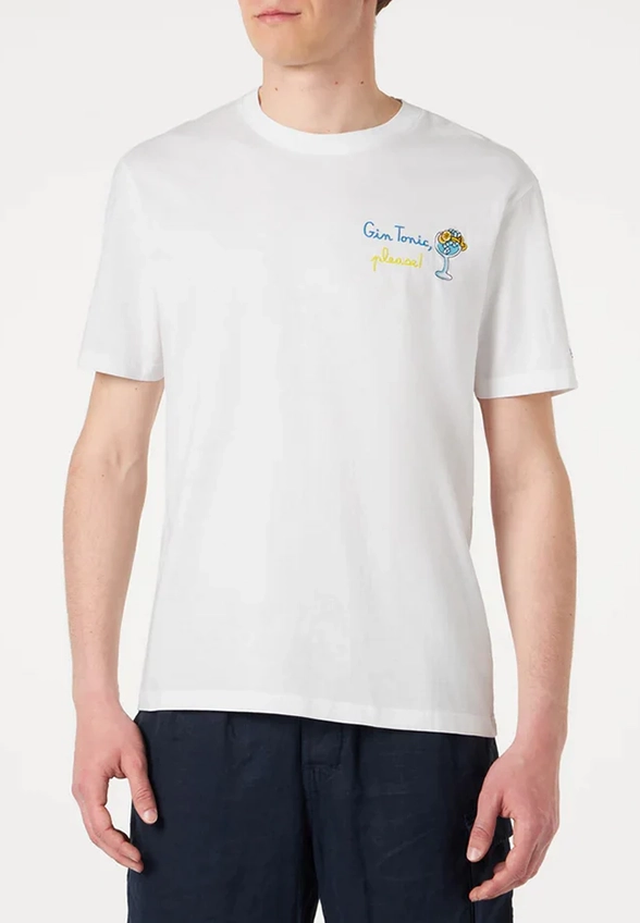 T-SHIRT GLASS GIN PLEASE BIAŁY