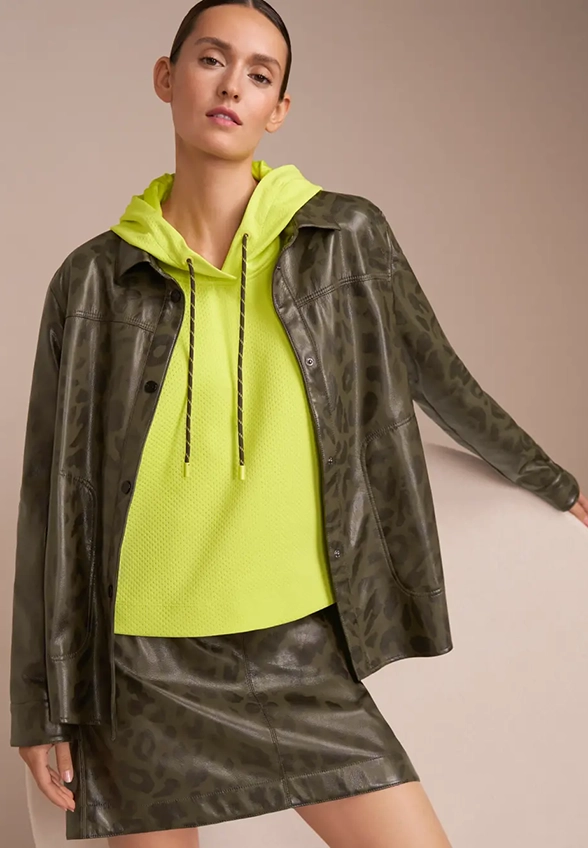 BLUZA Z KAPTUREM CYTRYNOWA