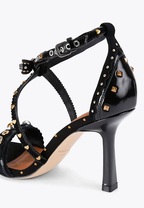 SANDAŁY MINI BOW EYELET CZARNE