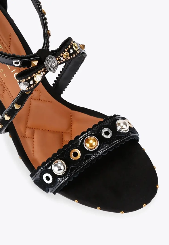 SANDAŁY MINI BOW EYELET CZARNE