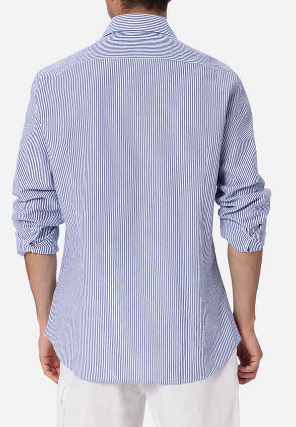 KOSZULA BAWEŁNIANA PAMPLONA STRIPES NIEBIESKA