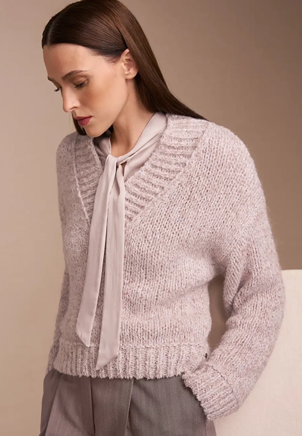 SWETER Z LUREKSOWEJ PRZĘDZY SZARY