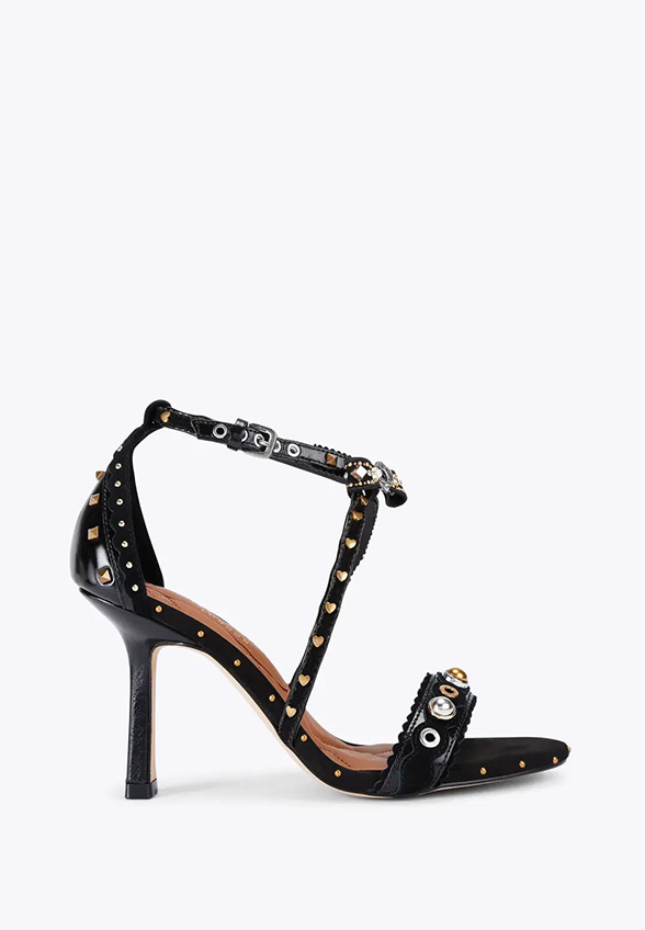 SANDAŁY MINI BOW EYELET CZARNE