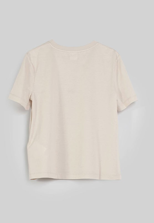 T-SHIRT UTA Z CZYSTEJ BAWEŁNY BEŻOWY