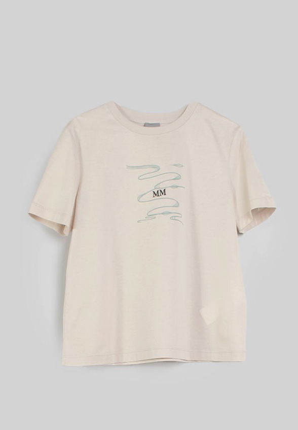 T-SHIRT UTA Z CZYSTEJ BAWEŁNY BEŻOWY