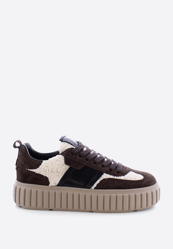 SNEAKERSY ZAP Z ZAMSZOWEJ SKÓRY CZEKOLADOWY BRĄZ