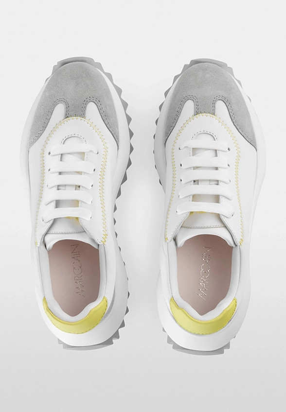 SNEAKERSY Z ZYGZAKOWATĄ PODESZWĄ SZARE