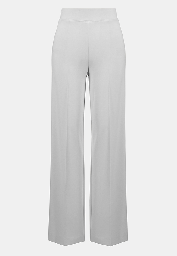 SPODNIE WIDE-LEG PULL ON Z CIĘŻKIEJ DZIANINY BIAŁE
