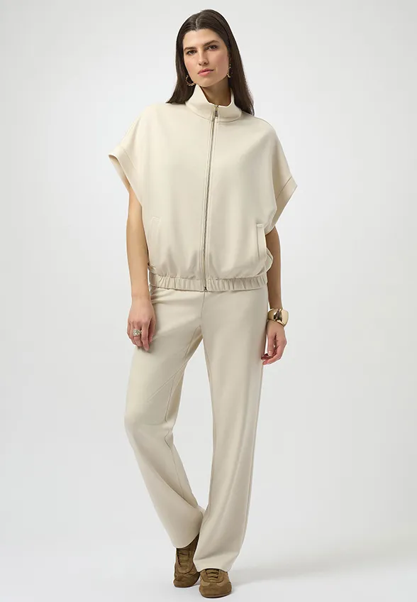 BLUZA ZE ŚCIĄGACZEM KREMOWA
