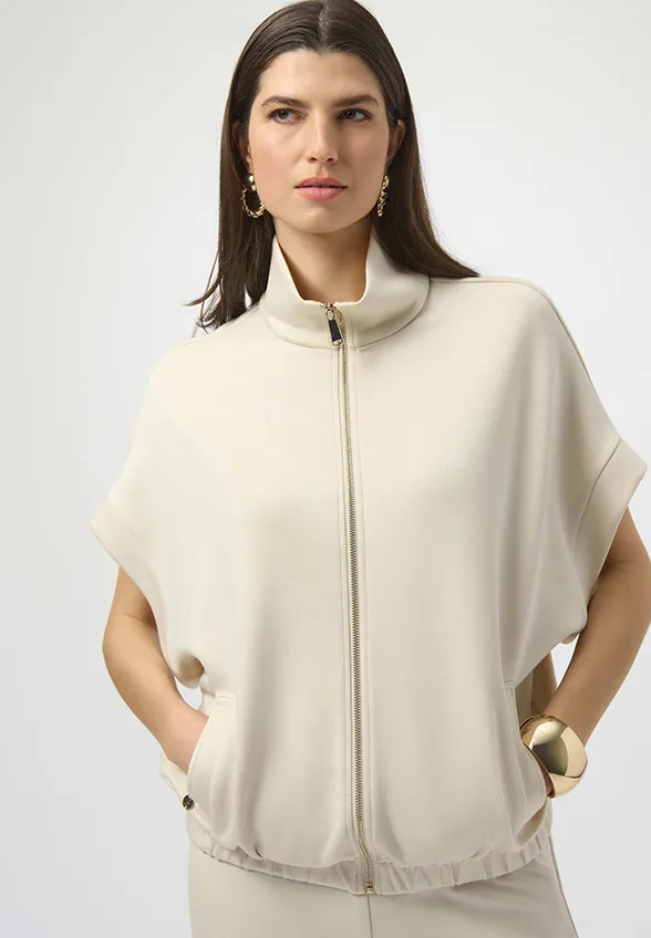 BLUZA ZE ŚCIĄGACZEM KREMOWA