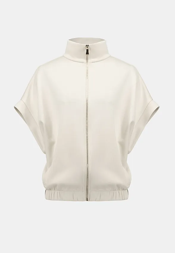 BLUZA ZE ŚCIĄGACZEM KREMOWA