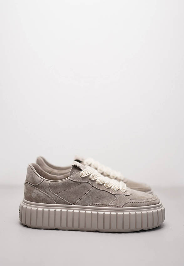 SNEAKERSY ZAP Z ZAMSZOWEJ SKÓRY JASNO-SZARE