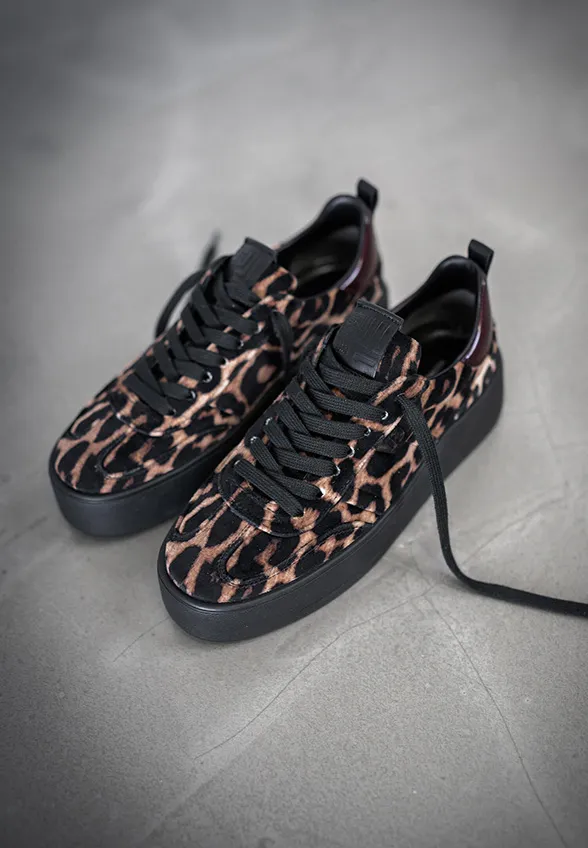 SNEAKERSY BANG Z ZAMSZOWEJ SKÓRY CZARNO-BRĄZOWE