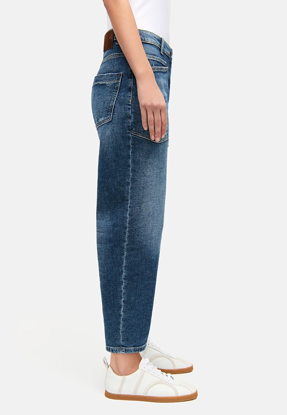 SPODNIE JEANSOWE OCEAN O-SHAPE CIEMNO-NIEBIESKIE