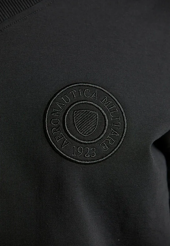 BLUZA Z MILITARNYMI AKCENTAMI CZARNA