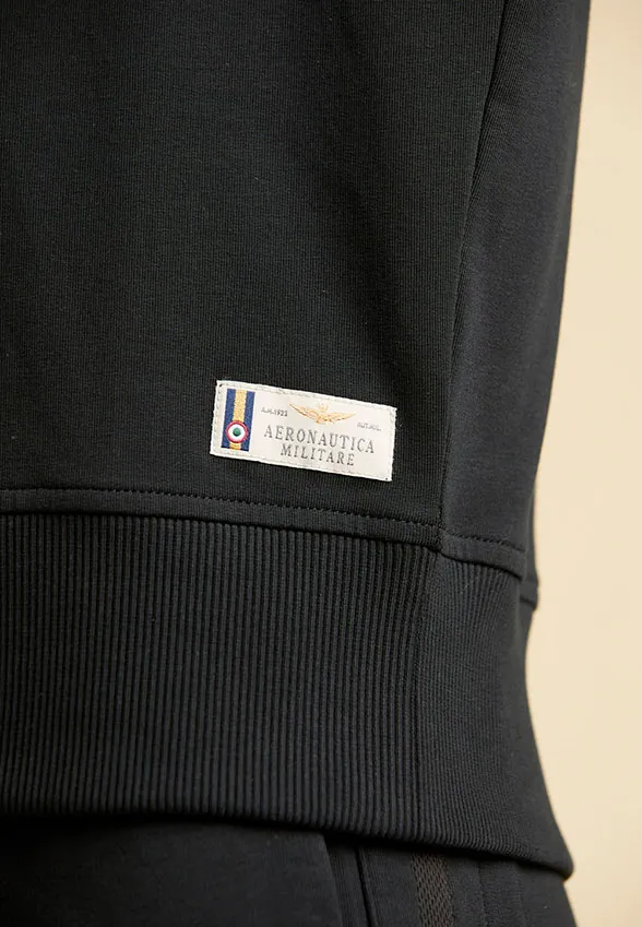 BLUZA Z MILITARNYMI AKCENTAMI CZARNA