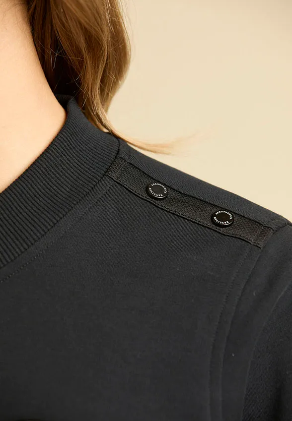 BLUZA Z MILITARNYMI AKCENTAMI CZARNA