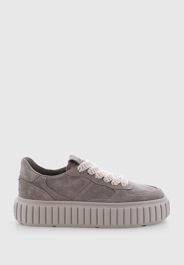 SNEAKERSY ZAP Z ZAMSZOWEJ SKÓRY JASNO-SZARE
