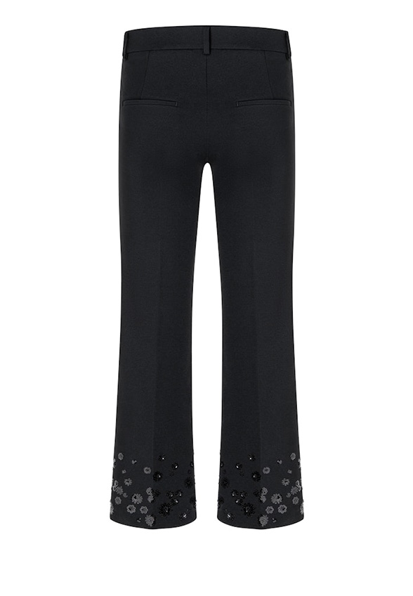 SPODNIE FRANCOISE FLARED-FIT CROPPED CZARNE