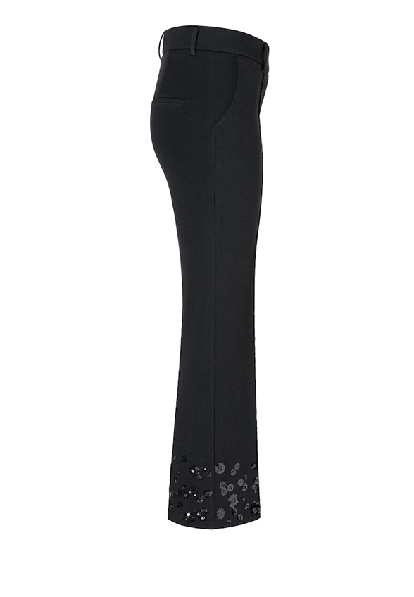 SPODNIE FRANCOISE FLARED-FIT CROPPED CZARNE